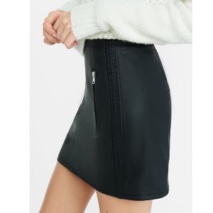Express High-Waisted Faux Leather Mini Skirt